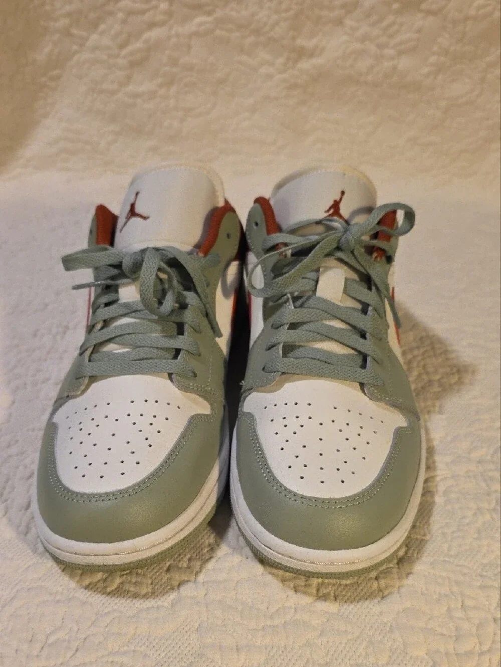 Jordan Men’s Low Sneakers - White, Sage & Rust